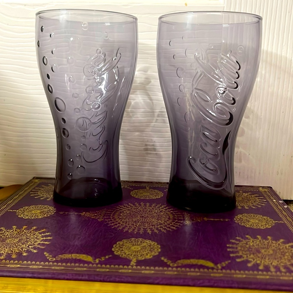 2 Coca-Cola Original McDonald 2019 Limited Edition Purple Glass
